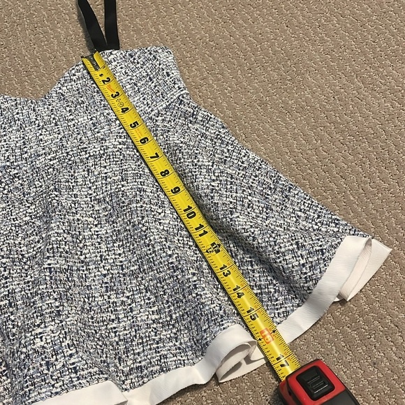 Zara Contrast Textured Peplum Tweed Top in Blue Small - Picture 8 of 9